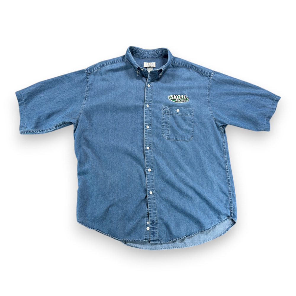 Vintage Skoal Racing Shirt Adult EXTRA LARGE Blue Denim Gear For Sports Y2K